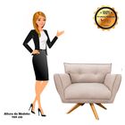 Kit 2 Poltronas Giratória Anitta Suede Base De Madeira Ma30 D