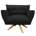 Kit 2 Poltronas Giratória Anitta Suede Base De Madeira Ma30 D