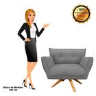 Kit 2 Poltronas Giratória Anitta Suede Base De Madeira Ma30 D