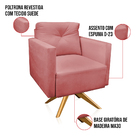 Kit 2 Poltronas Giratória Luisa Suede Base De Madeira Ma30 -