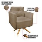 Kit 2 Poltronas Giratória Luisa Suede Marrom Rato Base De Mad