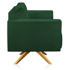 Kit 2 Poltronas Giratória Luisa Veludo Base De Madeira Ma30 -