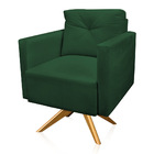 Kit 2 Poltronas Giratória Luisa Veludo Base De Madeira Ma30 -