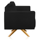 Kit 2 Poltronas Giratória Luisa Veludo Base De Madeira Ma30 -