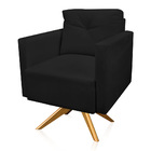 Kit 2 Poltronas Giratória Luisa Veludo Base De Madeira Ma30 -