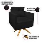 Kit 2 Poltronas Giratória Luisa Veludo Base De Madeira Ma30 -