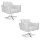 Kit 2 Poltronas Giratória Viena Gomada Corano Base Cromada D0