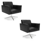 Kit 2 Poltronas Giratória Viena Gomada Corano Base Cromada D0