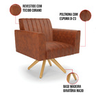 Kit 2 Poltronas Giratória Viena Gomada Corano Base De Madeira