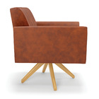 Kit 2 Poltronas Giratória Viena Gomada Corano Base De Madeira