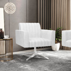 Kit 2 Poltronas Giratória Viena Gomada Corano Branco Base Cro