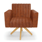 Kit 2 Poltronas Giratória Viena Gomada Corano Nozes Base De M