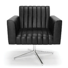 Kit 2 Poltronas Giratória Viena Gomada Corano Preto Base Crom