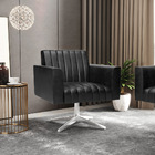 Kit 2 Poltronas Giratória Viena Gomada Corano Preto Base Crom