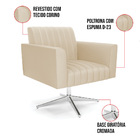 Kit 2 Poltronas Giratória Viena Gomada Corino Base Cromada D0