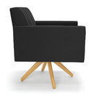 Kit 2 Poltronas Giratória Viena Gomada Corino Base De Madeira