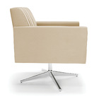 Kit 2 Poltronas Giratória Viena Gomada Corino Bege Base Croma