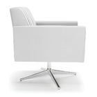 Kit 2 Poltronas Giratória Viena Gomada Corino Branco Base Cro