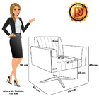 Kit 2 Poltronas Giratória Viena Gomada Linho Base Cromada D03