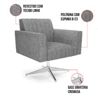 Kit 2 Poltronas Giratória Viena Gomada Linho Grafite A26 Base