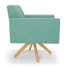 Kit 2 Poltronas Giratória Viena Gomada Suede Azul Turquesa Ba