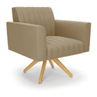 Kit 2 Poltronas Giratória Viena Gomada Suede Base De Madeira