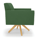 Kit 2 Poltronas Giratória Viena Gomada Suede Base De Madeira