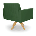 Kit 2 Poltronas Giratória Viena Gomada Suede Base De Madeira