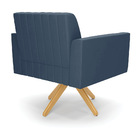 Kit 2 Poltronas Giratória Viena Gomada Suede Base De Madeira