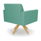 Kit 2 Poltronas Giratória Viena Gomada Suede Base De Madeira