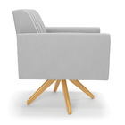 Kit 2 Poltronas Giratória Viena Gomada Suede Base De Madeira