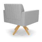 Kit 2 Poltronas Giratória Viena Gomada Suede Base De Madeira