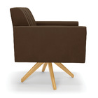 Kit 2 Poltronas Giratória Viena Gomada Suede Base De Madeira