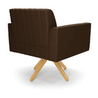 Kit 2 Poltronas Giratória Viena Gomada Suede Base De Madeira