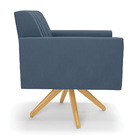 Kit 2 Poltronas Giratória Viena Gomada Suede Base De Madeira