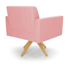 Kit 2 Poltronas Giratória Viena Gomada Suede Base De Madeira