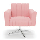 Kit 2 Poltronas Giratória Viena Gomada Suede Com Base Cromada