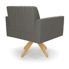 Kit 2 Poltronas Giratória Viena Gomada Suede Grafite Base De