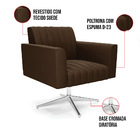 Kit 2 Poltronas Giratória Viena Gomada Suede Marrom Base Crom