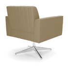 Kit 2 Poltronas Giratória Viena Gomada Suede Marrom Rato Base