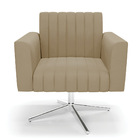 Kit 2 Poltronas Giratória Viena Gomada Suede Marrom Rato Base