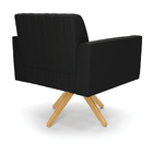 Kit 2 Poltronas Giratória Viena Gomada Suede Preto Base De Ma