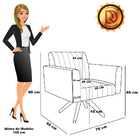 Kit 2 Poltronas Giratória Viena Gomada Suede Rosê Base De Mad