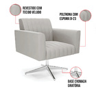 Kit 2 Poltronas Giratória Viena Gomada Veludo Base Cromada D0