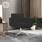 Kit 2 Poltronas Giratória Viena Gomada Veludo Base Cromada D0