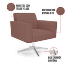 Kit 2 Poltronas Giratória Viena Gomada Veludo Base Cromada D0
