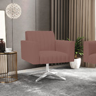 Kit 2 Poltronas Giratória Viena Gomada Veludo Base Cromada D0