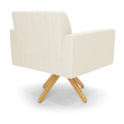 Kit 2 Poltronas Giratória Viena Gomada Veludo Base De Madeira