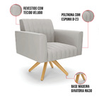 Kit 2 Poltronas Giratória Viena Gomada Veludo Base De Madeira