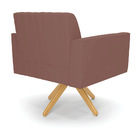 Kit 2 Poltronas Giratória Viena Gomada Veludo Base De Madeira